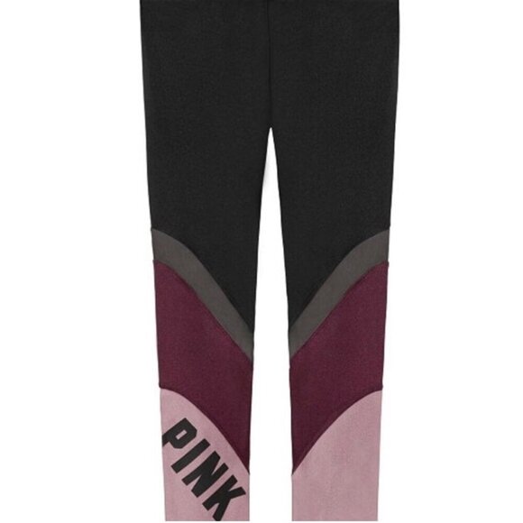 NWOT PINK Victoria's Secret Ultimate High Waisted Tri-colored Legging - Picture 2 of 7